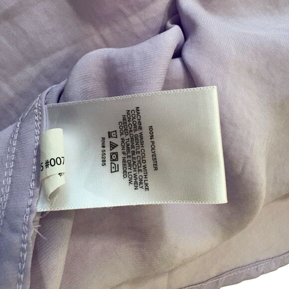 Express Lilac Satin Boyfrined Oversized Button Down Shirt, XL - Picture 7 of 7